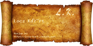 Locz Kürt névjegykártya